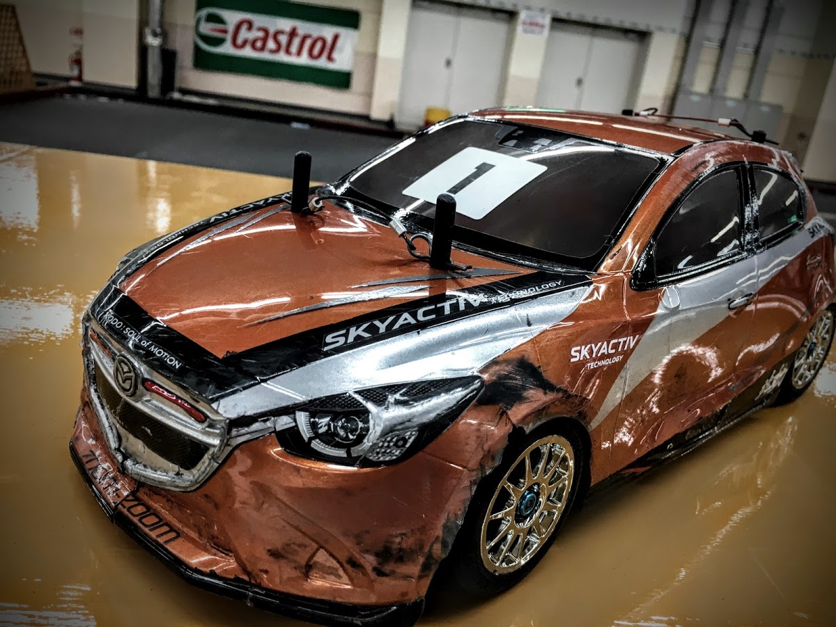 MAZDAデミオ軽量ボディをフロストカラーで塗装しました！ タミヤ