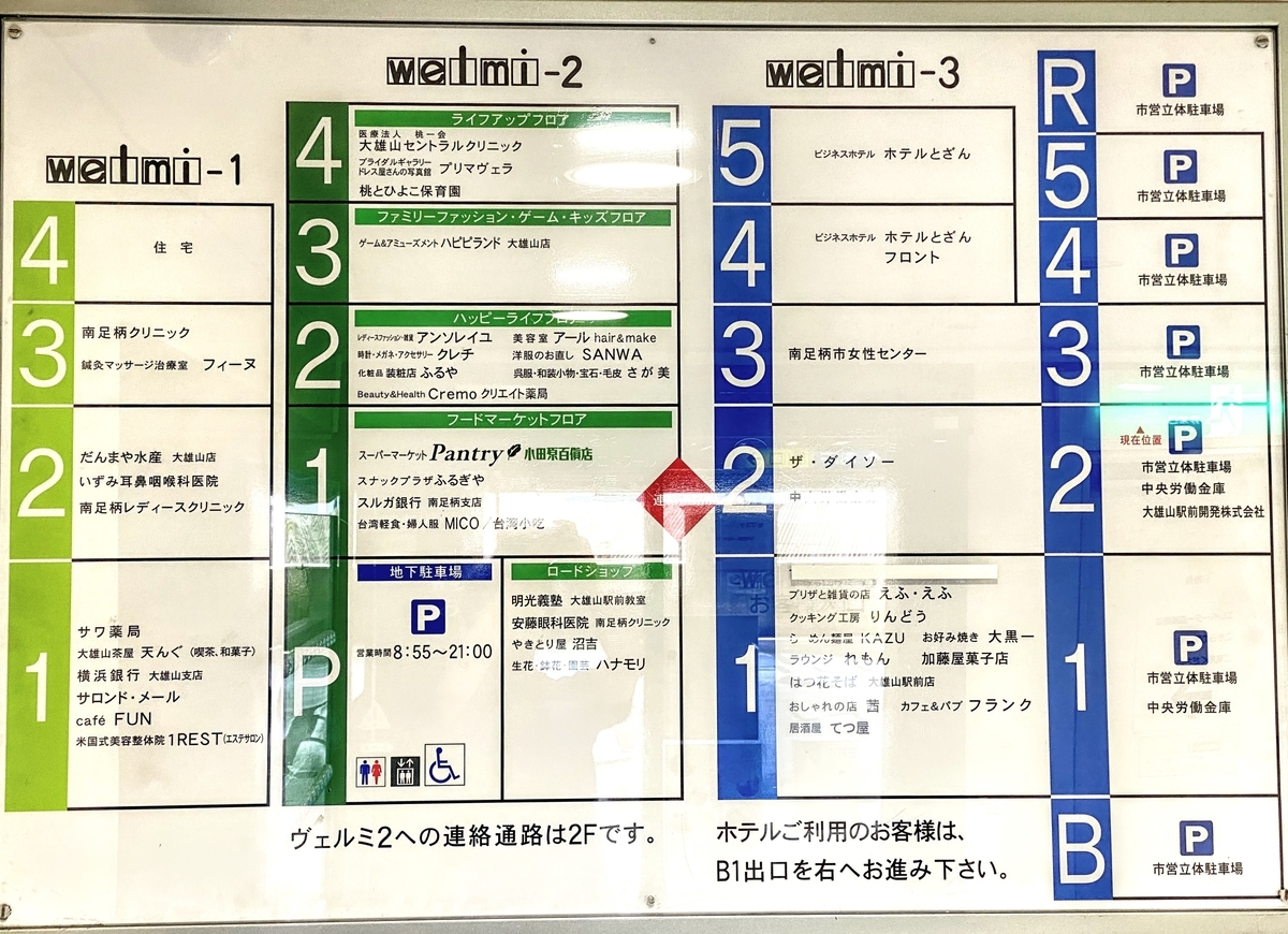 大雄山ヴェルミ駐車場の階層図