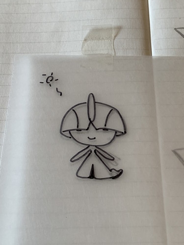 f:id:oniwa_hanauta:20190731124143j:plain ノートの上にプラバン