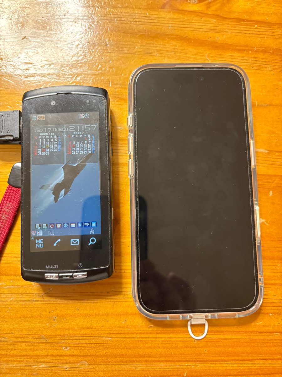 "スマホと並べて大きさを比較した写真"