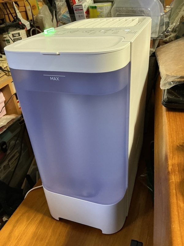 "設置した加湿器の写真"