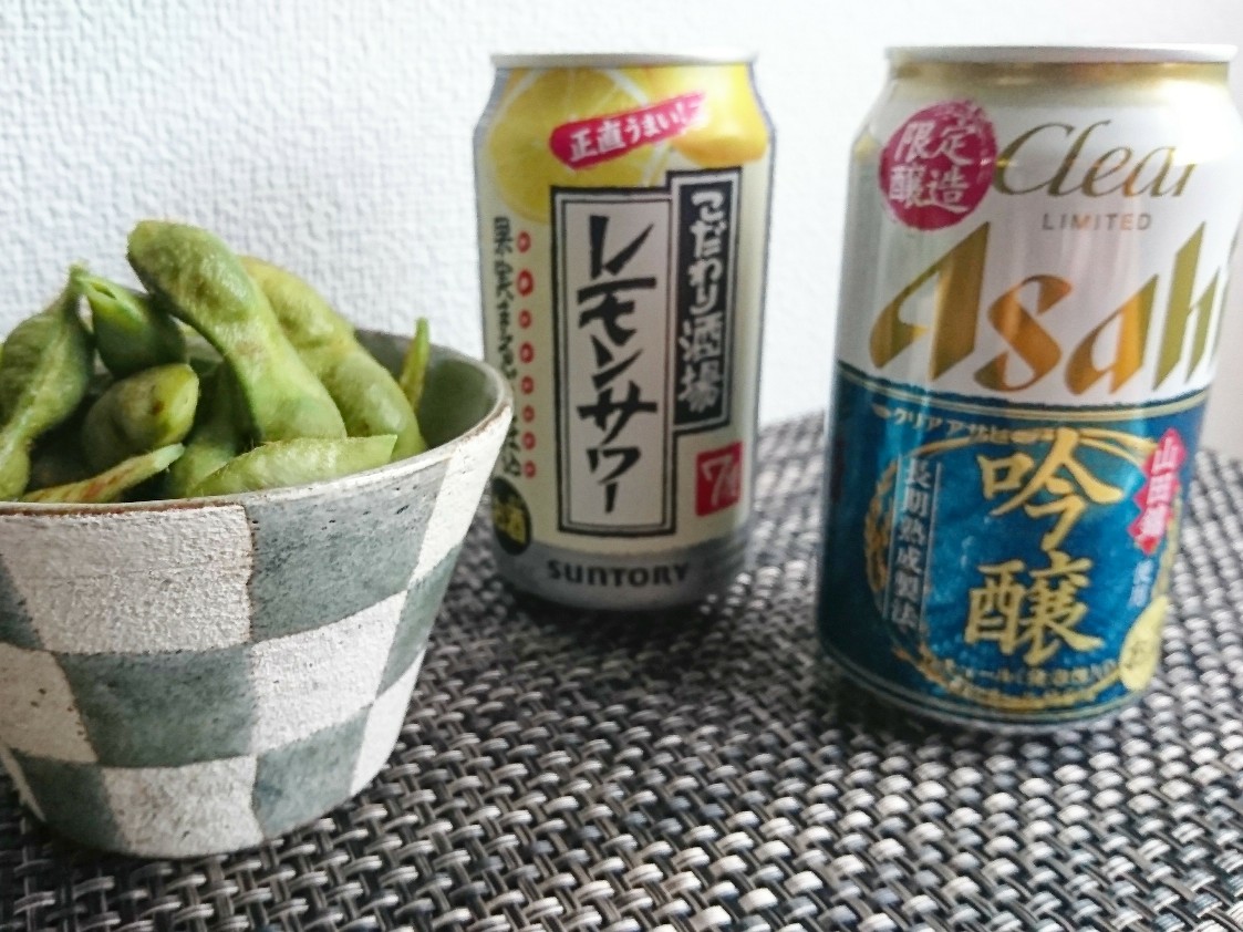 お酒と枝豆