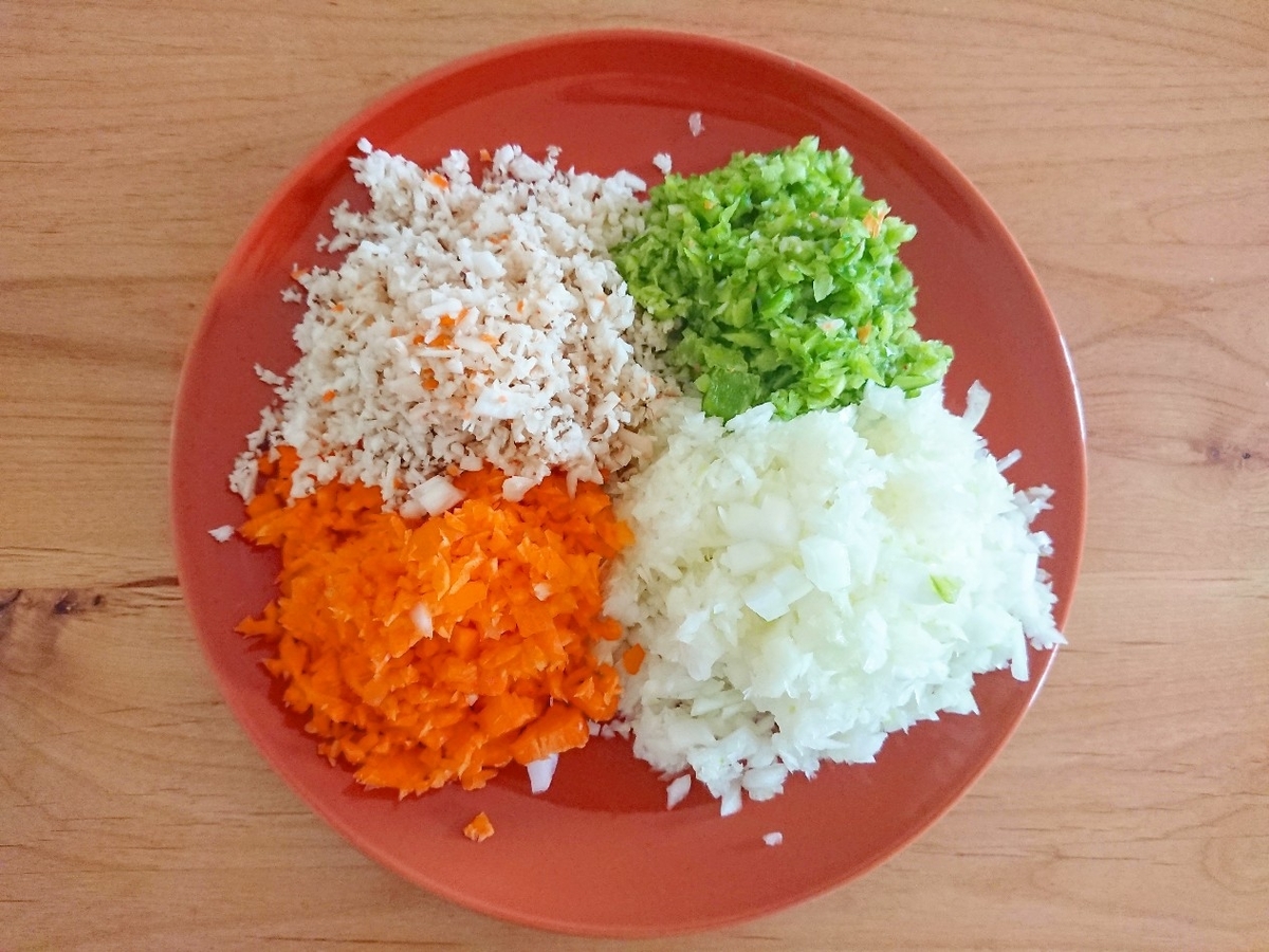 みじん切りした野菜