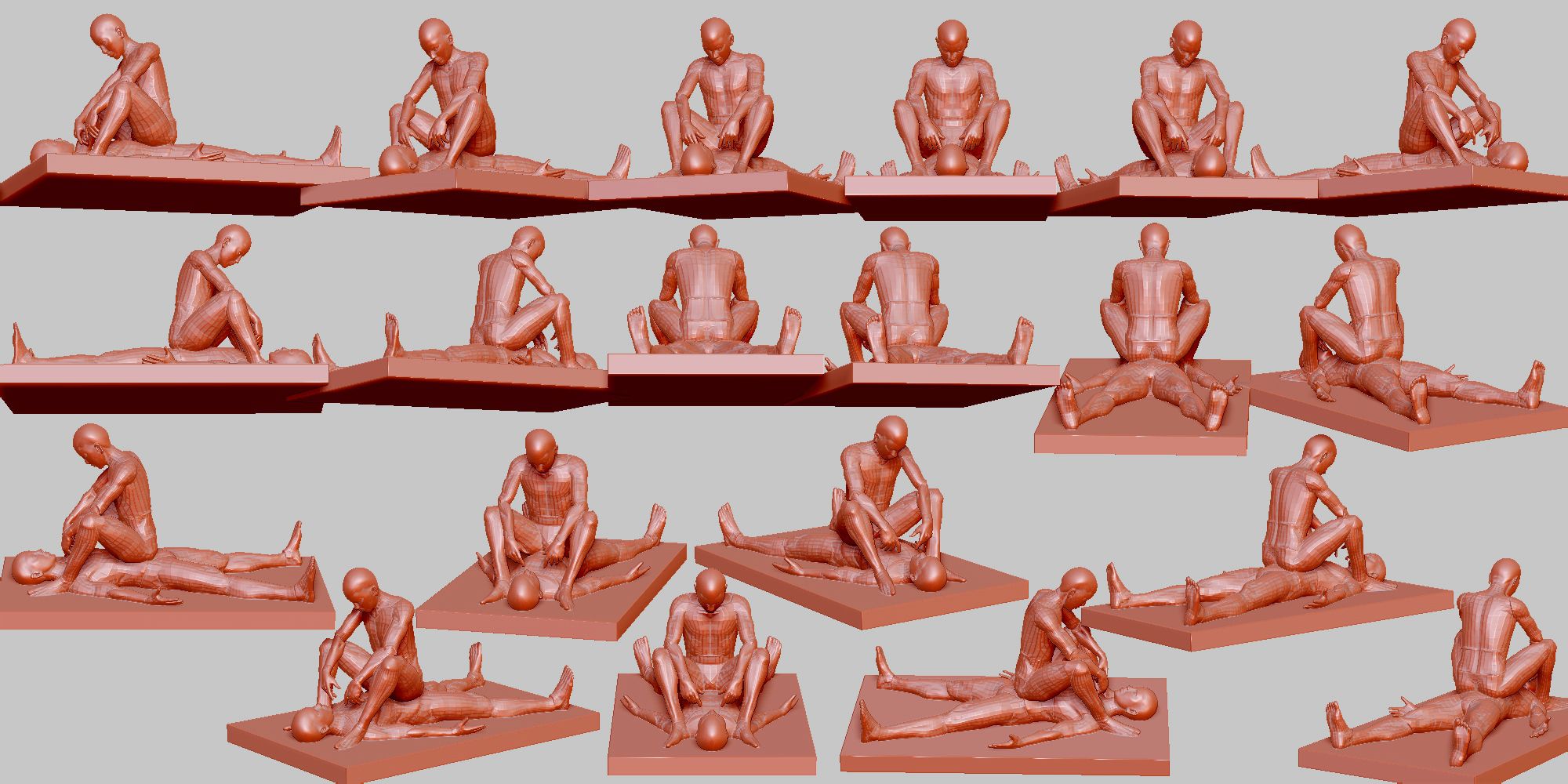 馬乗りになる 02 ポーズ 1540 髪と形