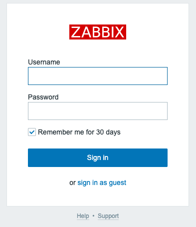 zabbixのログイン画面