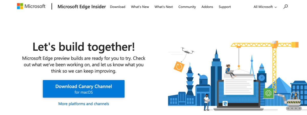 Microsoft Edge for Macの画面