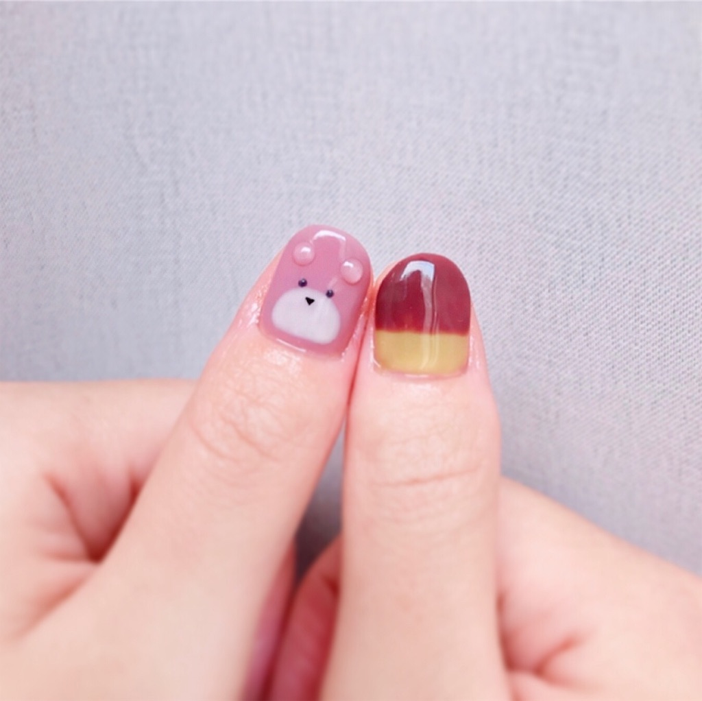 くまネイルと栗ネイル 爪くらいは良いでしょう くまネイルと栗ネイル 爪くらいは良いでしょう