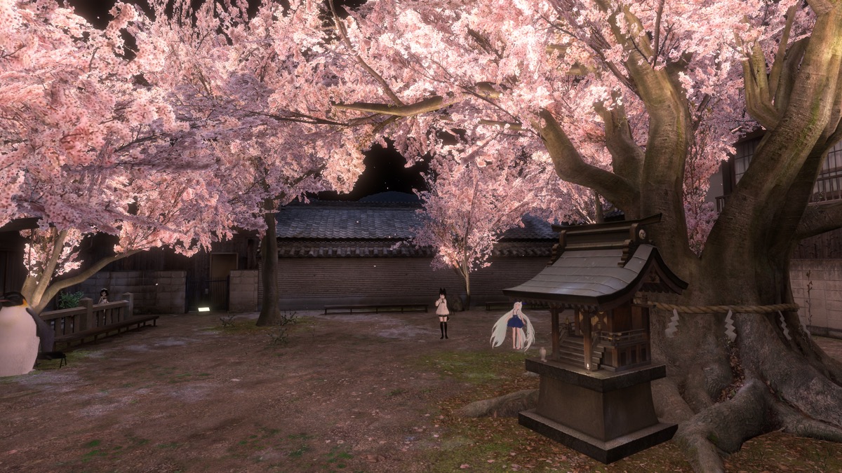 VRChatのワールド「SAKURA hiroba-yoru」 VRChatのワールド「SAKURA hiroba-yoru」