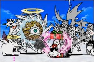 動きを止めるネコプレゼント