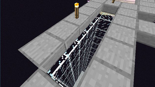 湧き層までガラスを積んでいく