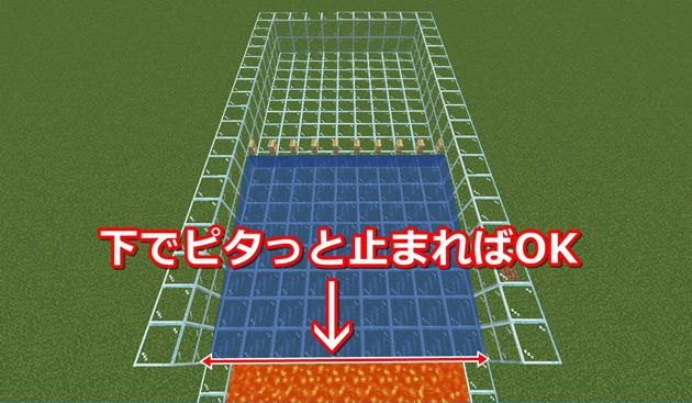 水流を下で止まるように作る