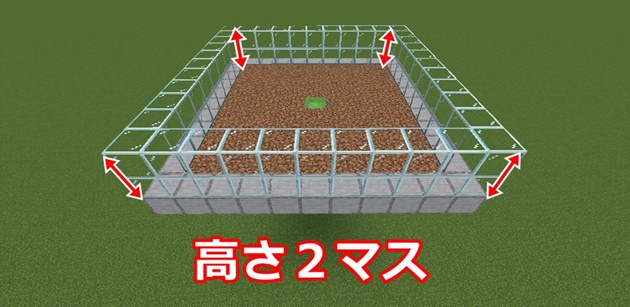 高さ２マスでガラスを置く