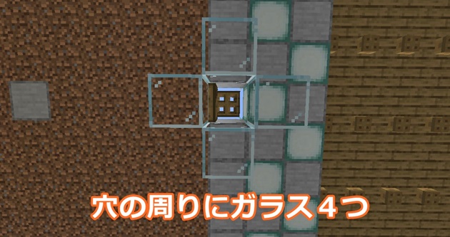 穴の周りにガラス