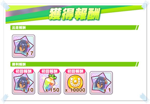 レジェンドレースの報酬