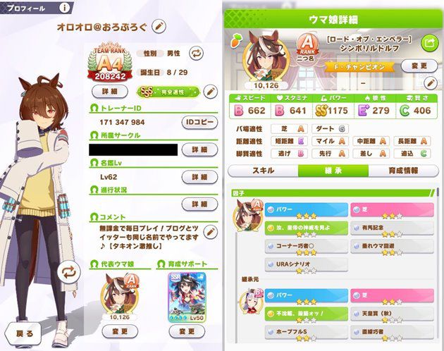 ウマ娘でのプロフィール