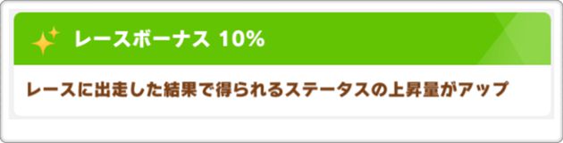 レースボーナス+10％