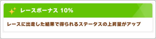 レースボーナス+10%