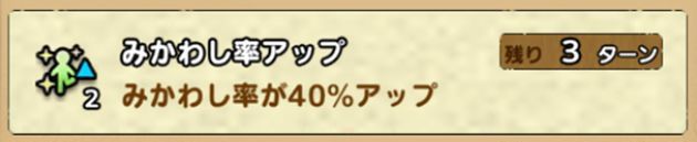 みかわし率2段階アップ