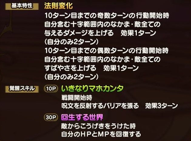 創造神マデサゴーラ基本特性と覚醒スキル