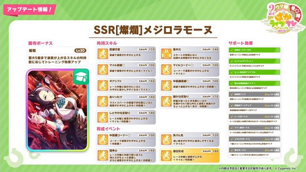 SSRメジロラモーヌの性能