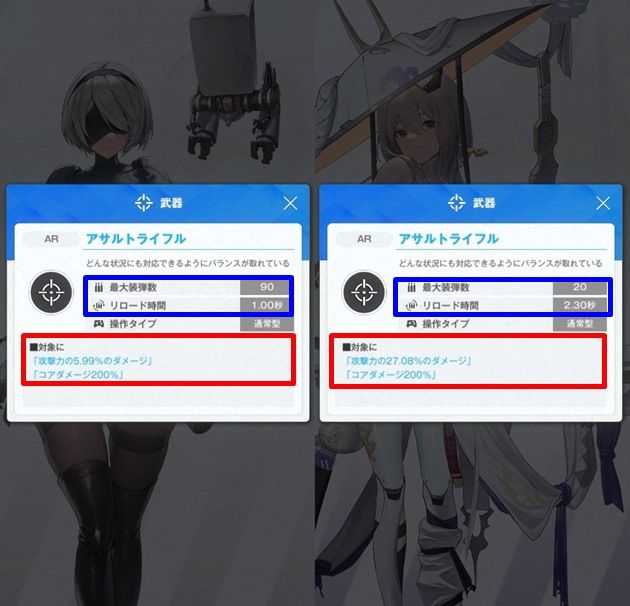 2Bの通常攻撃の火力