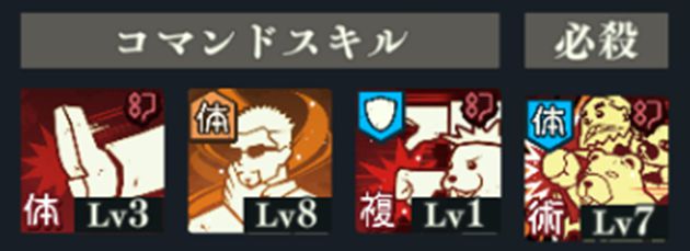 SR夜蛾正道のスキルLv