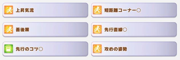 SRケイエスミラクルの所持スキル