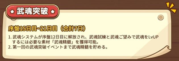 武魂突破イベント