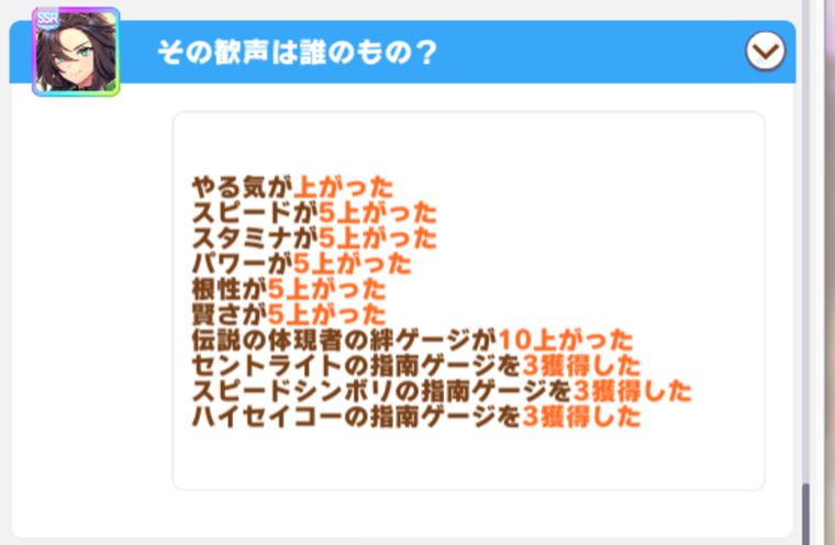 SSR伝説の体現者のお出かけ効果