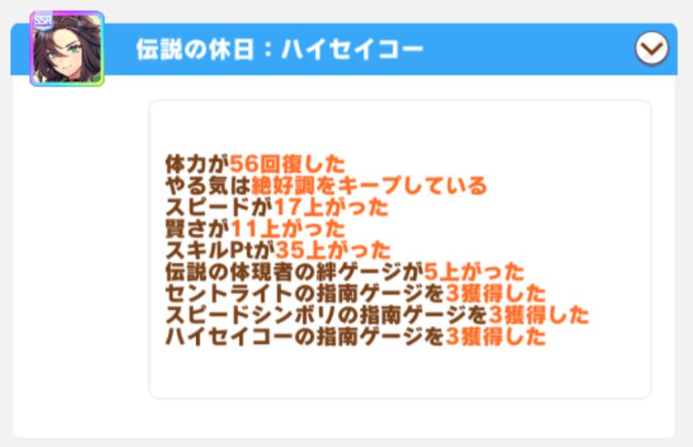 SSR伝説の体現者のお出かけ効果
