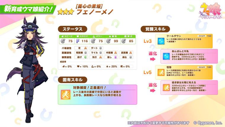 フェノーメノが強いレースと性能を解説