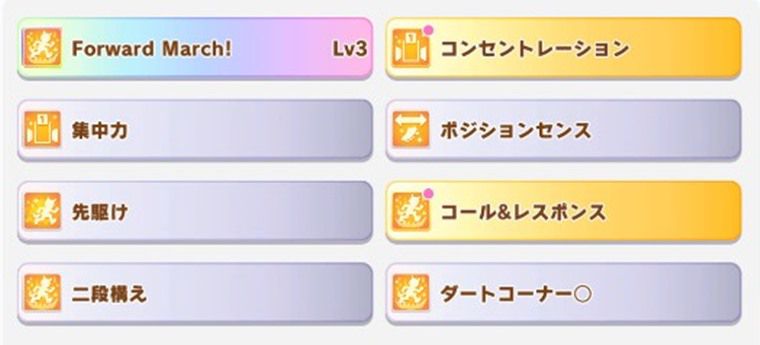 新衣装ファルコの所持スキル