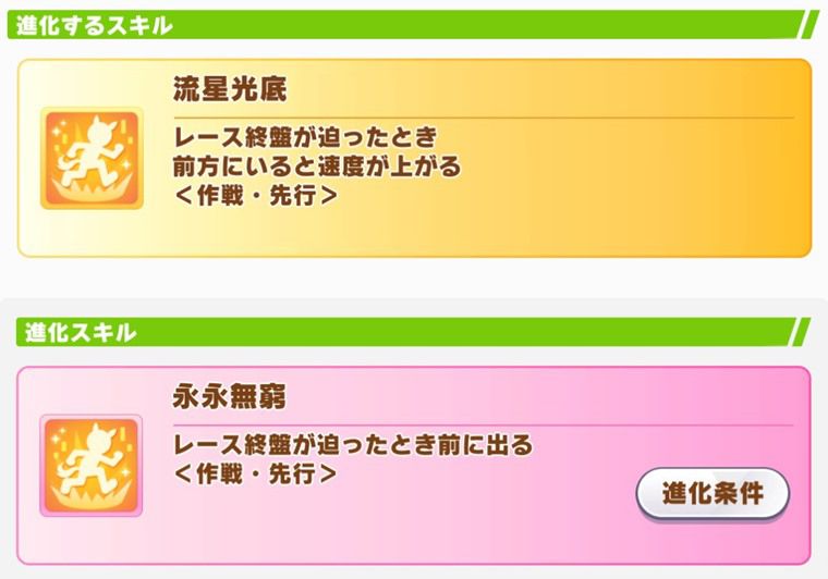 クロノジェネシスの進化スキル