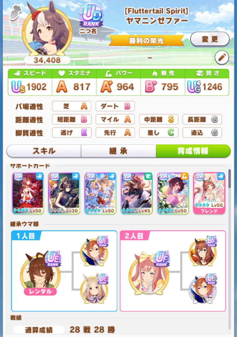 サポカ編成とローテーション