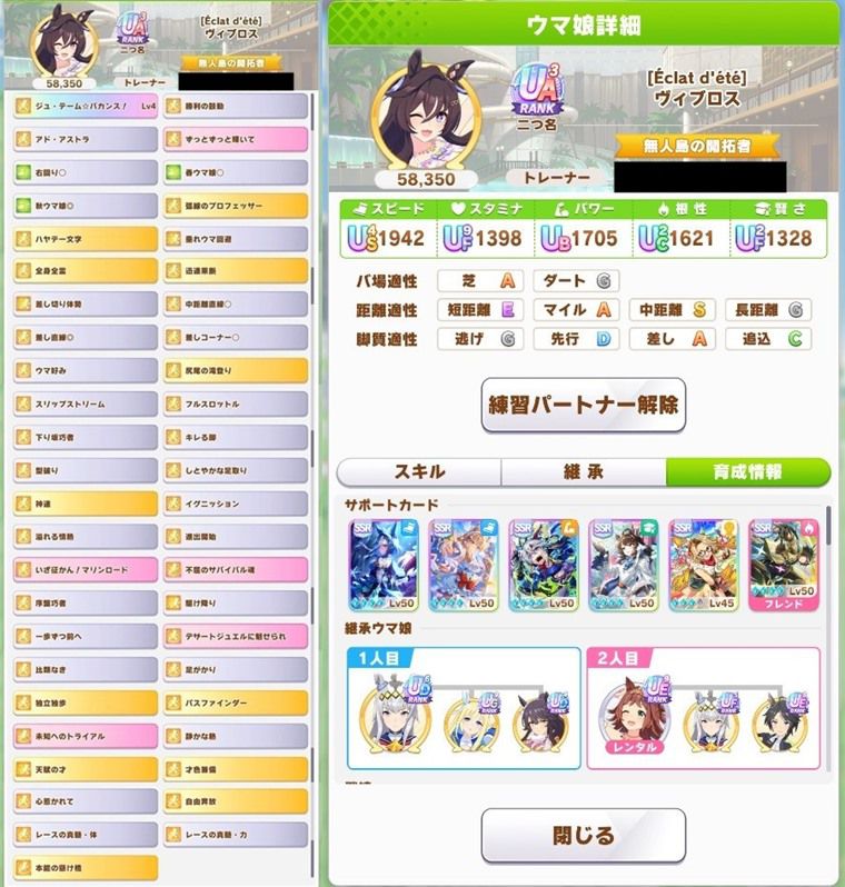 【9/6更新】検証中のウマ娘