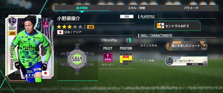 AMのセントラルMFⅡ要員