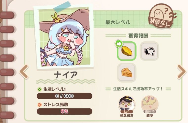 ナイアのアルバイト報酬