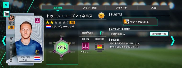 レ・ブルー'98のキーポジションおすすめ選手