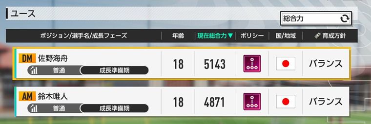 ユースが入らないバグ？