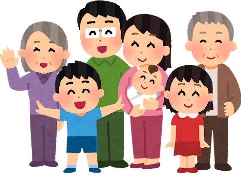 笑顔の7人家族