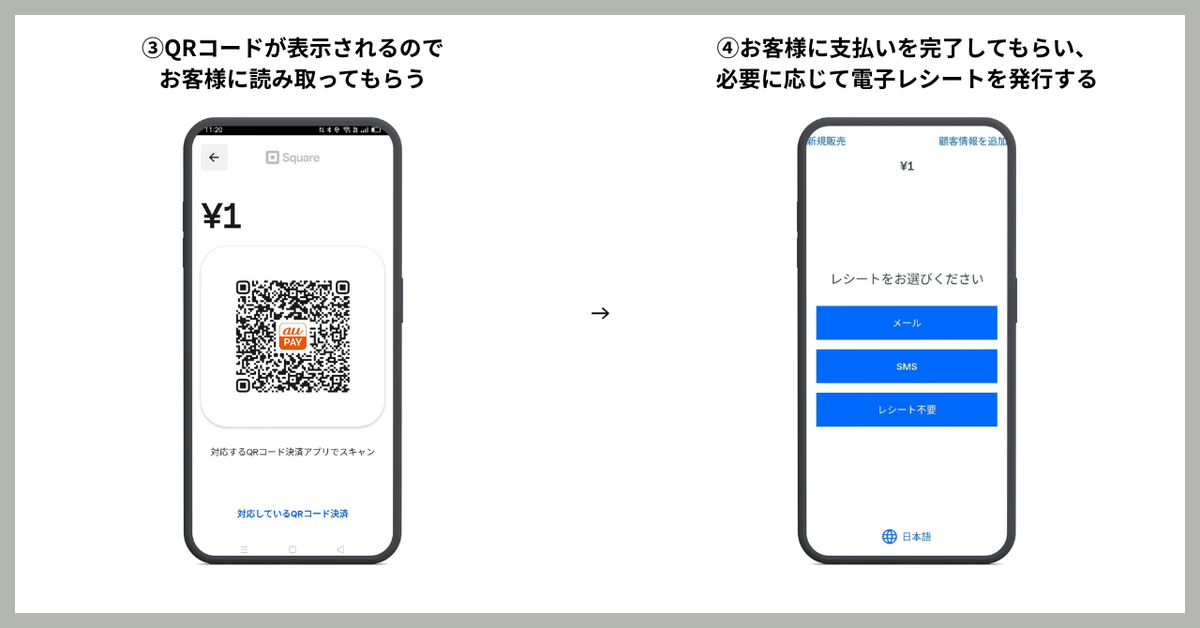 QRコード決済の手順2