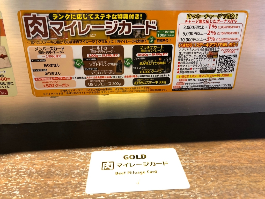 いきなりステーキ 肉 マイレージ カード チャージ済み 13 000円分 Dejapan Bid And Buy Japan With 0 Commission