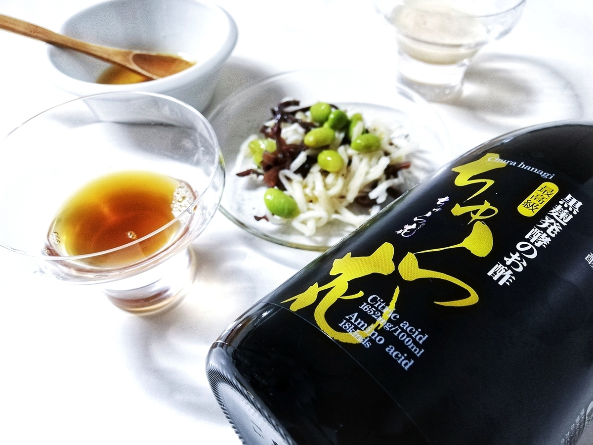 ◇ちゅら花 黒麹発酵で生まれた天然酢 4本＋さんぴん茶