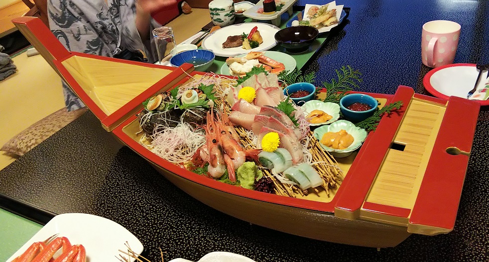 夕日ヶ浦温泉夕食の様子②
