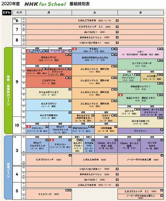 NHK for School 番組表