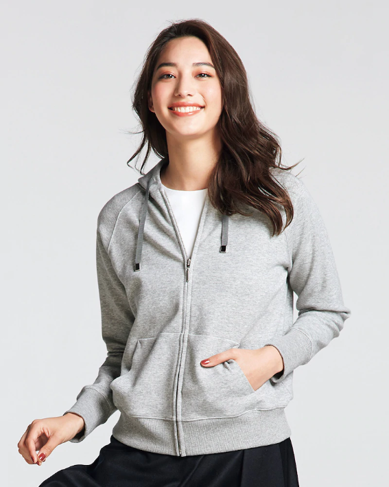 接結ストレッチ・ジップアップパーカー