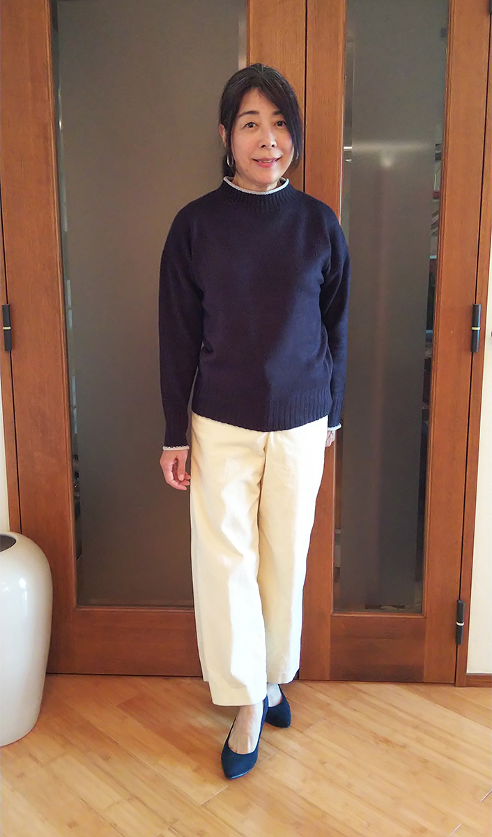 ストレッチコーデュロイ・ストレートパンツとのコーデ