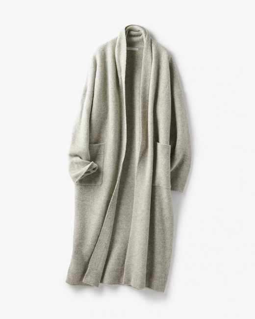 ボイルウール・羽織りコート ライトグレー