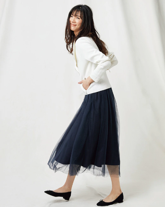 チュールギャザー・ロングスカート