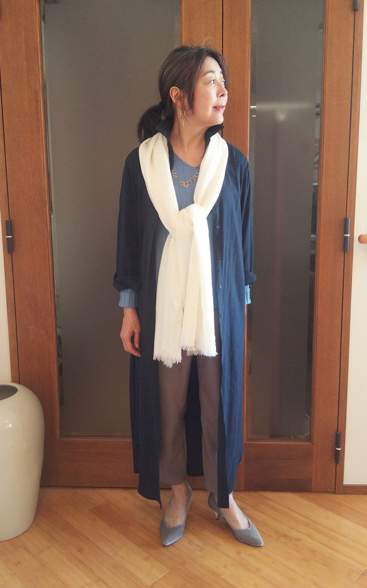 カシミアのストールをプラス